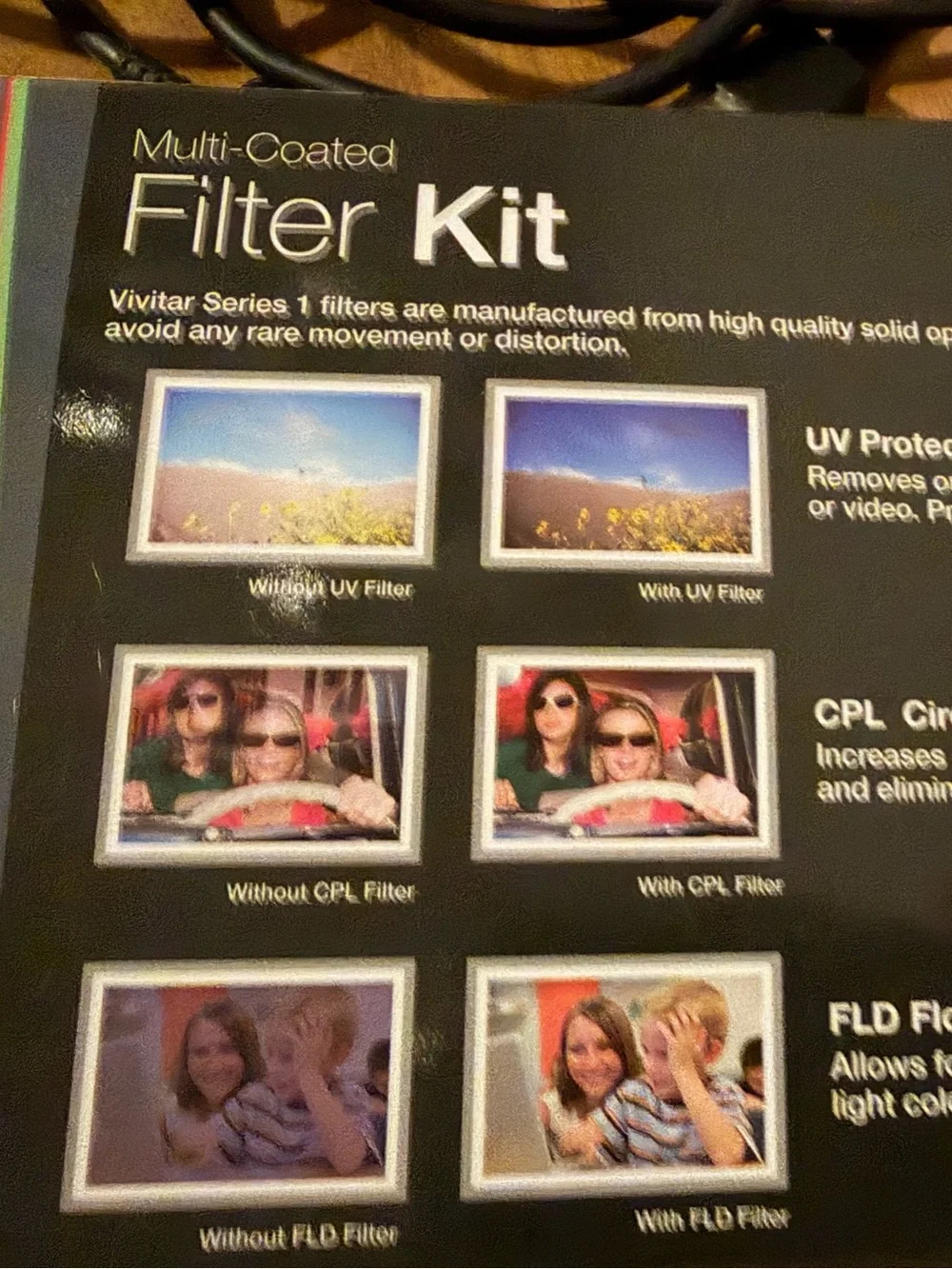 Vivitar 55mm 3-Piece Lens Filter Set - Black with Purple & Gray Filters